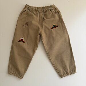 Lyka Bear 90s Vintage Toddler 3T 100% Cotton Khaki Embroidered Pants